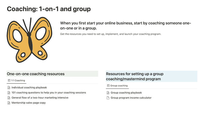 coaching resources digital template library