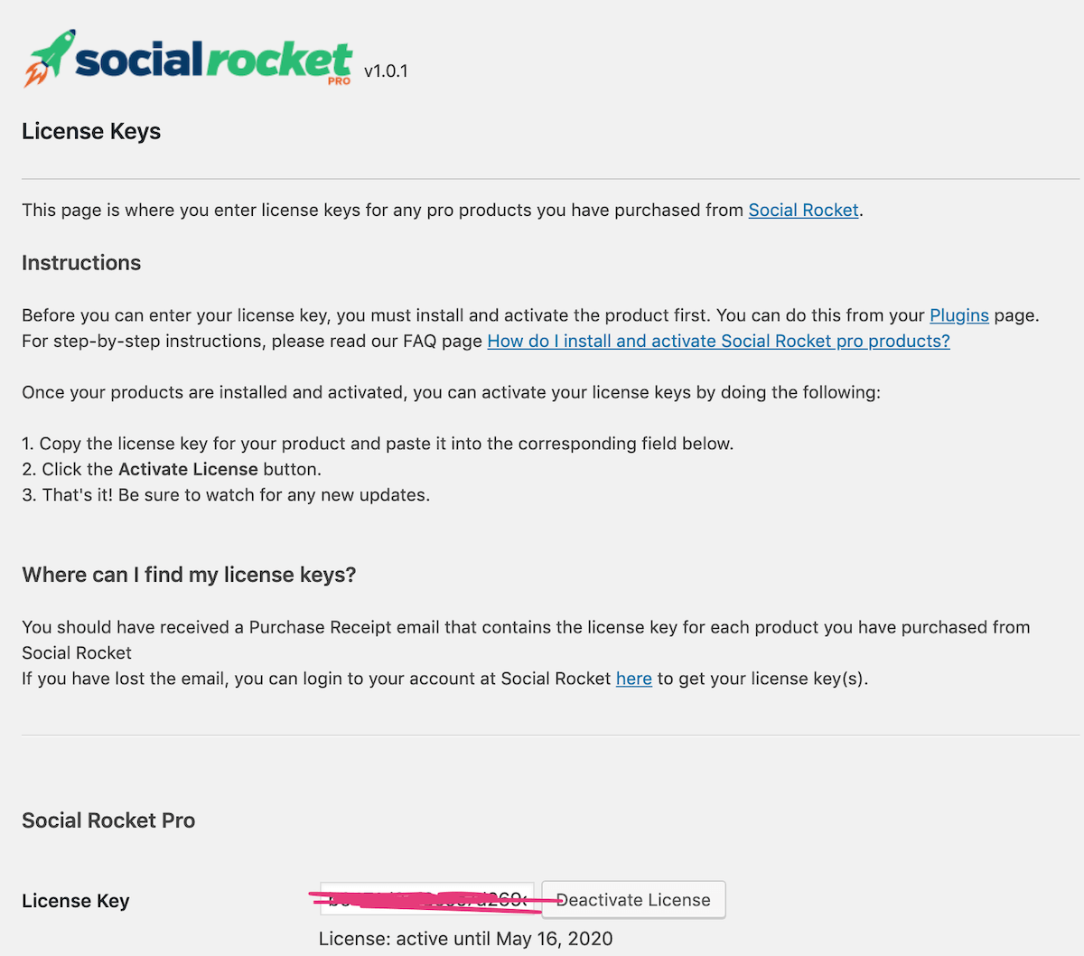 social rocket license key